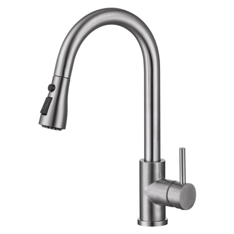 K8007Hot and cold kitchen faucet, pull out faucet, basin stretch type spray